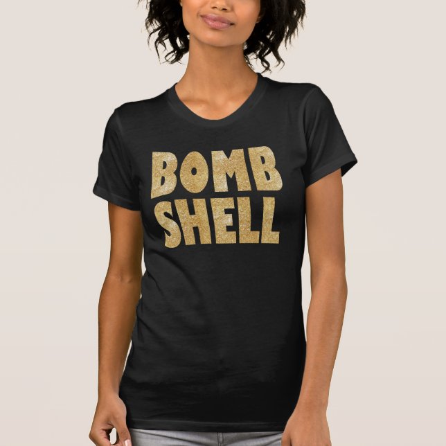 bomb shell glitter gold t-shirt design (Front)