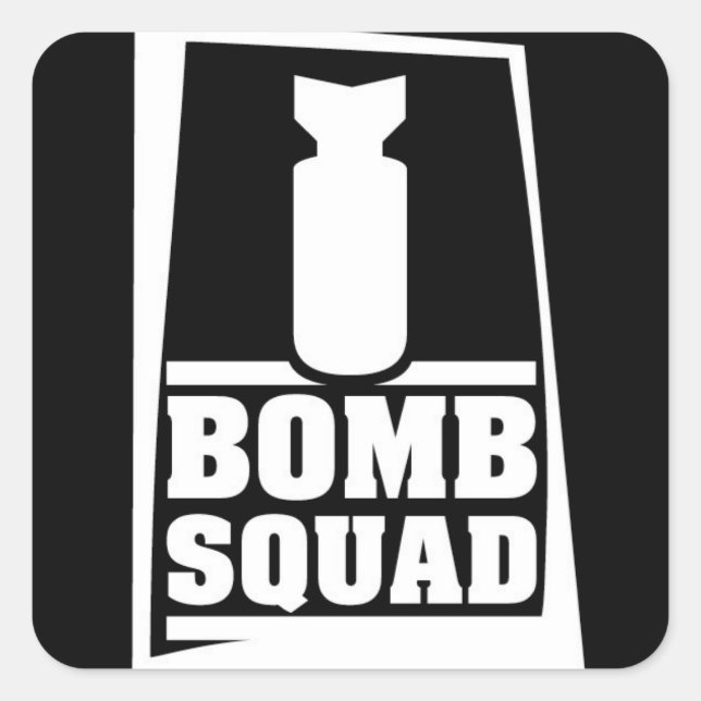 bomb squad square sticker (Front)