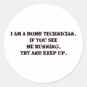 bomb tech classic round sticker