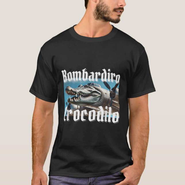 Bombardiro Bombardino Crocodilo Funny Italian Brai T-Shirt (Front)