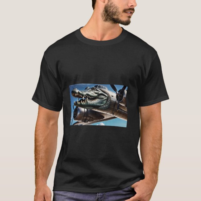 Bombardiro Crocodilo Funny Brain Rot Gen Alpha Mem T-Shirt (Front)