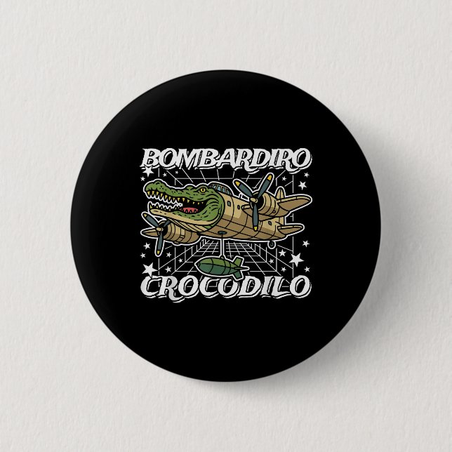 Bombardiro-crocodilo Italian-brainrot No Bad Drops Button (Front)