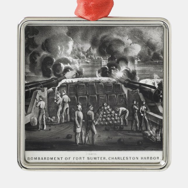 Bombardment of Fort Sumter, Charleston Harbour Metal Ornament (Front)