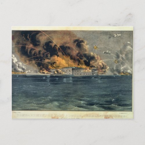 Bombardment of Fort Sumter Postcard