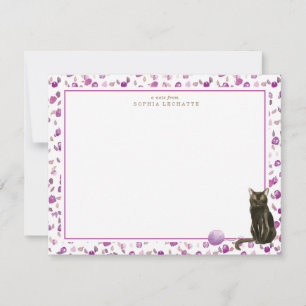 Bombay Black Cat Stationery Note Card