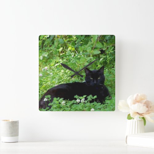 Bombay Cat and Clover Wall Clock