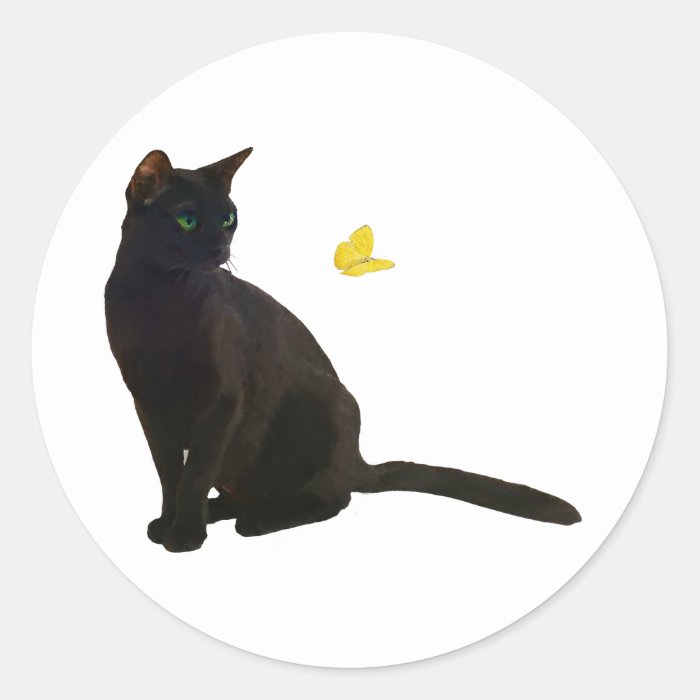 Bombay Cat & Butterfly Stickers
