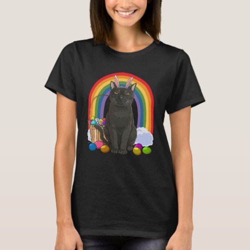 Bombay Cat Happy Easter Eggs Bunny T_Shirt