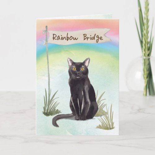 Bombay Cat Pet Sympathy Over Rainbow Bridge Card