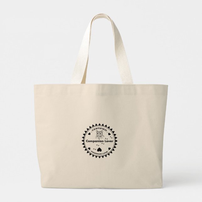 Bombay Cat Portrait Large Tote Bag (Back)
