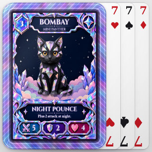 Bombay Cat, Rainbow Foil Art Poker Cards