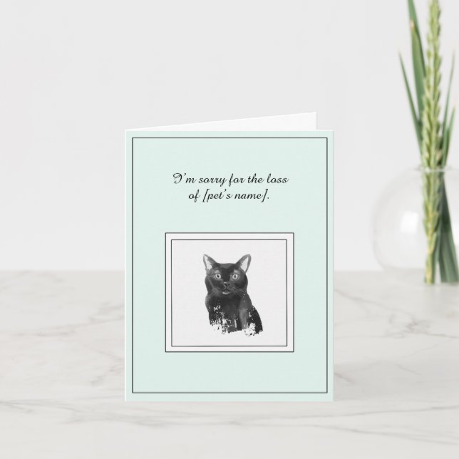 Bombay Cat Sympathy Folded Greeting Card (Front)