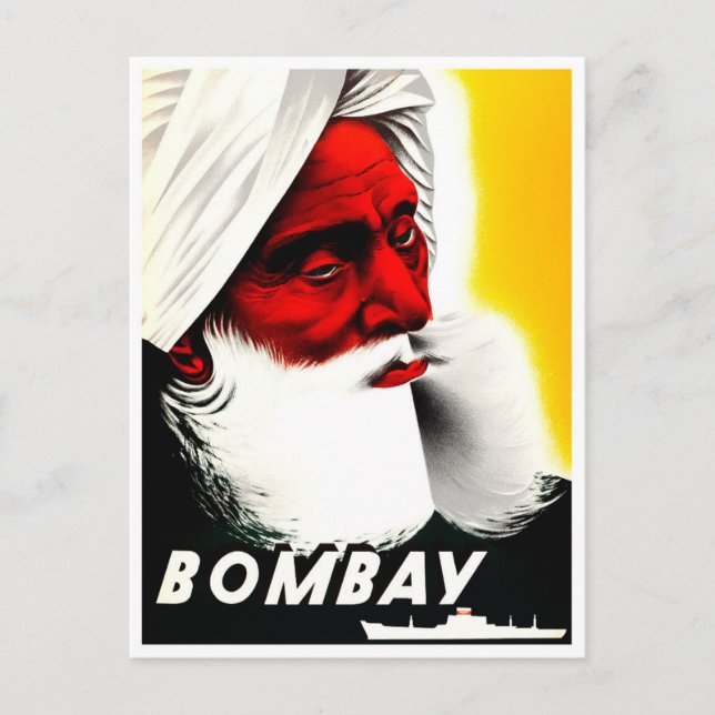Bombay India vintage travel postcard (Front)