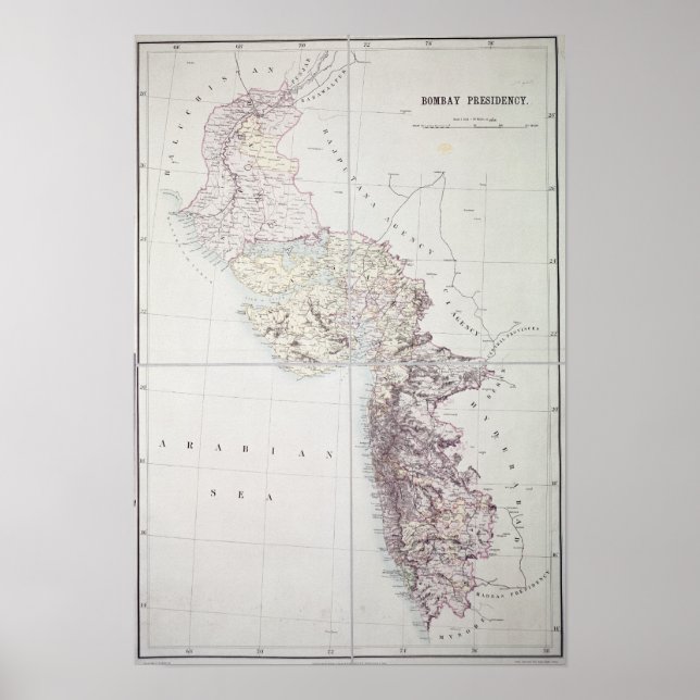 Bombay Presidency, 1890 Poster (Front)