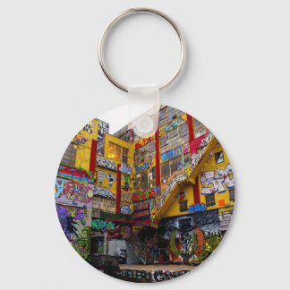 Bombed building keychain