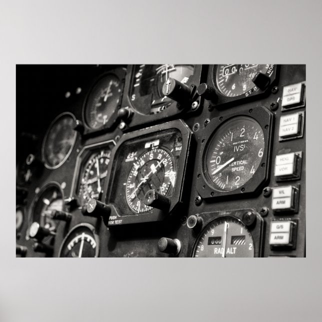 Bomber's cockpit and controls  poster (Front)