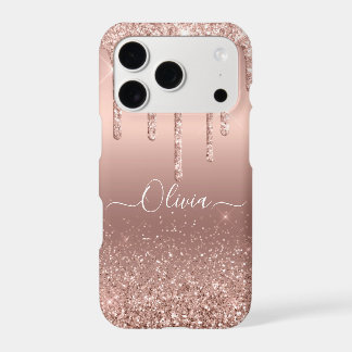 Bombino Rose Gold Faux Glitter iPhone 17 Pro Case