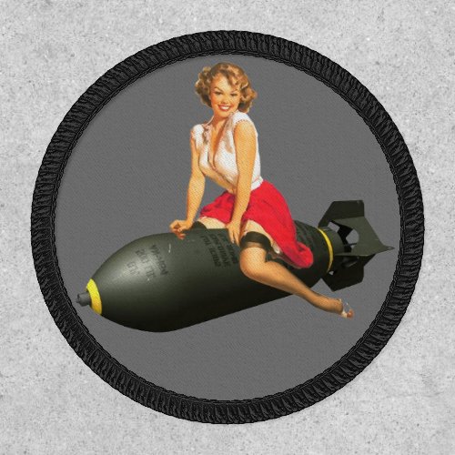 Bombs Away  Pin Up Girl _ Vintage Art Patch