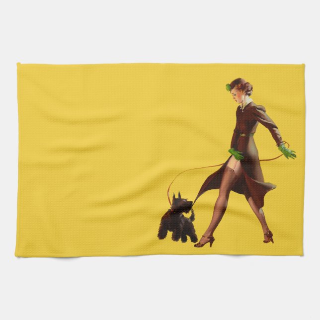 BOMBSHELL BAD GIRLS Retro Pin-Ups Kitchen Towel (Horizontal)