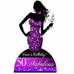 Bombshell Bling 50th Birthday Table Centerpiece Statuette<br><div class="desc">Free-standing sculpture of a gorgeous, shapely female Bombshell wearing a strapless, glittering "faux" sequin dress and holding a cocktail. Trendy, modern, eye-catching, unique - can be used as a cool cake topper (suggest using 5"x7") or a striking table centerpiece (use 8"x10" or larger) for your party table! Makes a great...</div>