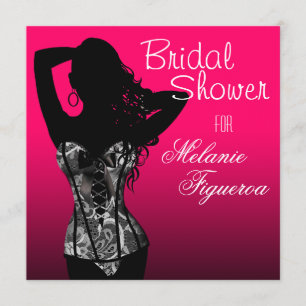 Bombshell Lingerie Lace Corset Bridal Shower Invitation