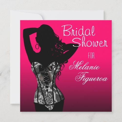 Bombshell Lingerie Lace Corset Bridal Shower Invitation