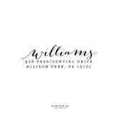 Bombshell Script Family Name Return Address Stamp  (Stamp View)