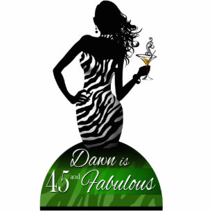 Bombshell Zebra Birthday Cake Topper green Cutout