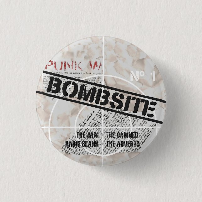 Bombsite Fanzine No, 1 cover Pinback Button (Front)