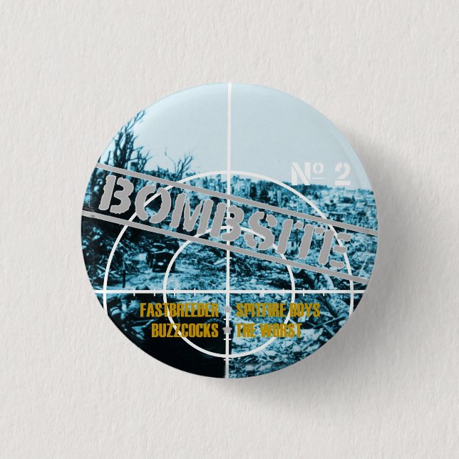 Bombsite Fanzine No 2 Cover Pinback Button (Front)