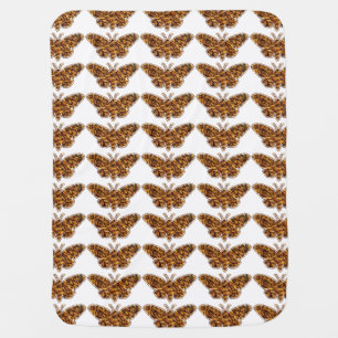 Bombyx Mori Silk Moth Life Cycle Silhouette Baby Blanket