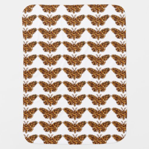 Bombyx Mori Silk Moth Life Cycle Silhouette Baby Blanket