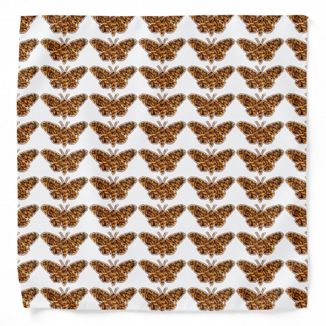 Bombyx Mori Silk Moth Life Cycle Silhouette Bandana (Front)