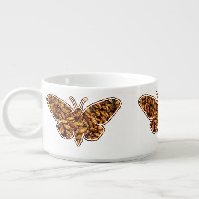 Bombyx Mori Silk Moth Life Cycle Silhouette Bowl (Right)