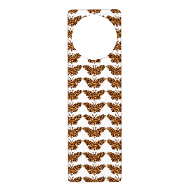 Bombyx Mori Silk Moth Life Cycle Silhouette Door Hanger (Front)