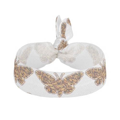 Bombyx Mori Silk Moth Life Cycle Silhouette Hair Tie