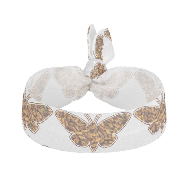 Bombyx Mori Silk Moth Life Cycle Silhouette Hair Tie (Front)