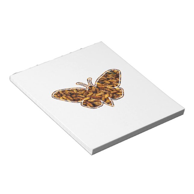Bombyx Mori Silk Moth Life Cycle Silhouette Notepad (Angled)