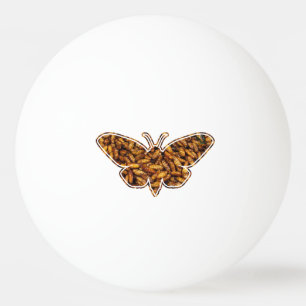 Bombyx Mori Silk Moth Life Cycle Silhouette Ping-Pong Ball