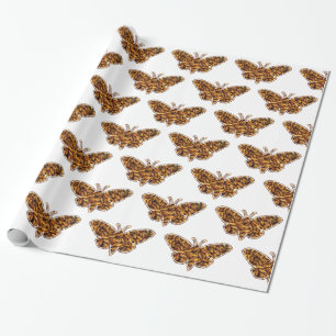 Bombyx Mori Silk Moth Life Cycle Silhouette Wrapping Paper