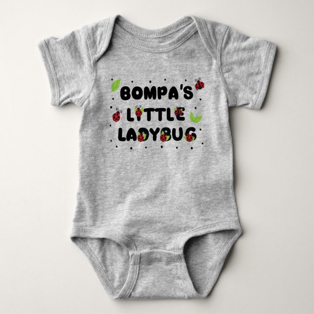 Bompa's Little Ladybug - Cute  Baby Bodysuit (Front)