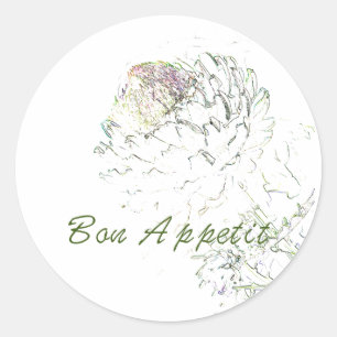 Bon appétit Artichoke Classic Round Sticker