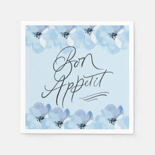 Bon Appetit Blue Floral Napkins