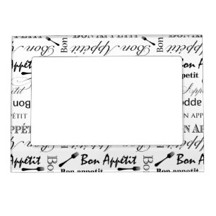 Bon Appetit Classic Black and White Pattern Magnetic Frame