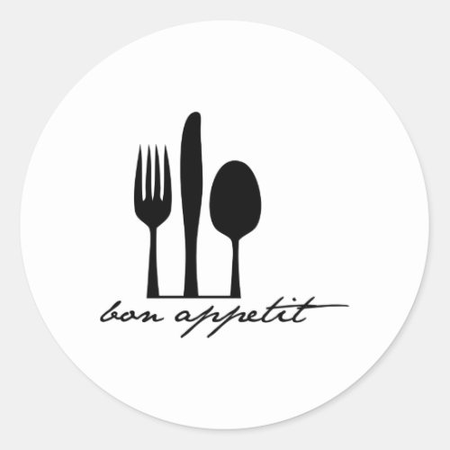 Bon Appetit Classic Round Sticker