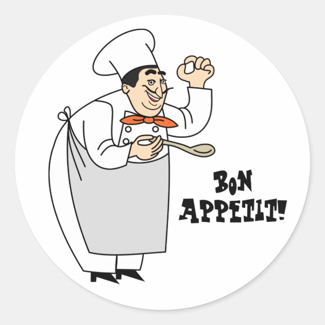 bon appetit classic round sticker (Front)