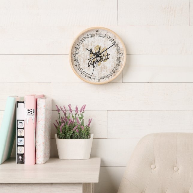 Bon Appetit Country French  Round Clock (Reading Room)