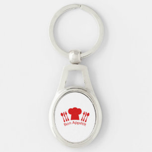Bon Appetit Elegant Chef Hat Keychain