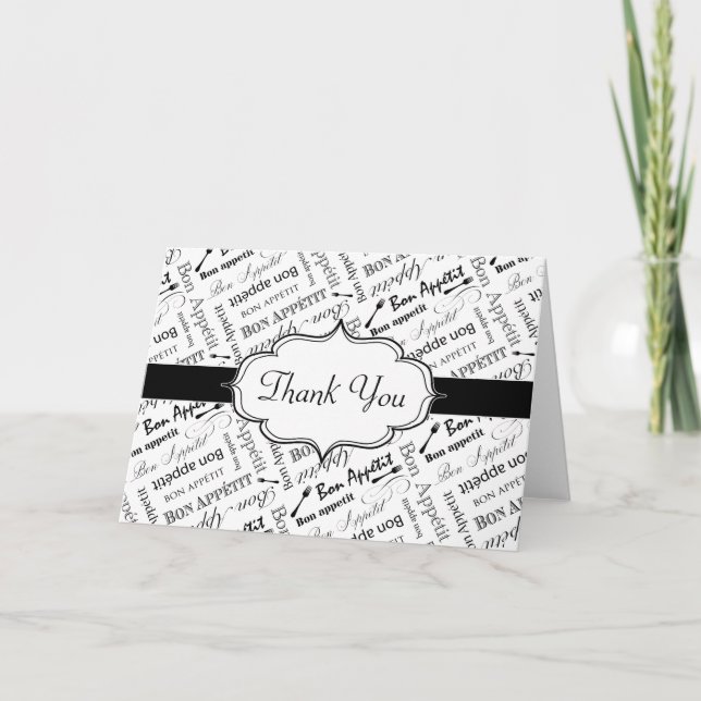 Bon Appetit French Dinner Party Thank You Card (Front)