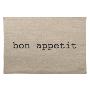 Bon Appetit French faux linen burlap rustic chic Placemat